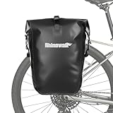 Rhinowalk Fahrradtasche, wasserdichte Fahrrad Gepäckträgertasche, 25L für Fahrrad Gepäckträger, Satteltasche, Umhängetasche, Laptop, professionelles Fahrradzubehör, Schwarz