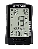 Sigma Sport Fahrrad Computer BC 23.16 STS, 23 Funktionen, Ghost-Race, Kabelloser Fahrradtacho, Trittfrequenz- und Pulsmessung, Schwarz