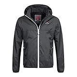 Höhenhorn 5D14 Rigi Herren Regen Jacke Weißer Zipper Schwarz Gr L
