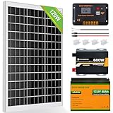 ECO-WORTHY 120W 12V Solarpanel Kit 0,5 kWh/Tag: 120 W Monokristallines Solarpanel + 50Ah LiFePO4 Lithium Batterie + 600W Wechselrichter + 30A Solarladeregler für Wohnmobile ECO-WORTHY 120W 12V Solarpanel Kit 0,5 kWh/Tag: 120 W Monokristallines Solarpanel + 50Ah LiFePO4 Lithium Batterie + 600W Wechselrichter + 30A Solarladeregler für Wohnmobile