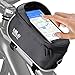 HiLo sports Fahrrad Oberrohrtasche für Smartphone wasserabweisend - Rad Rahmentasche am Oberrohr - Handy Fahrradtasche Rahmen E-Bike Mountainbike (schwarz)