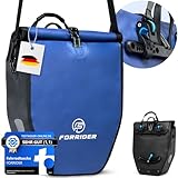 Forrider Fahrradtasche Wasserdicht für Gepäckträger [25L] mit Schultergurt & Reflektoren | Fahrrad Gepäckträgertasche | E-Bike & Fahrrad Tasche Fahrradtaschen Gepäckträger Tasche hinten (Blau)